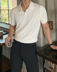 Koszulka polo prążkowana slim fit