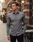 Soviska | Oddychająca koszula slim fit z długim rękawem