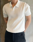 Koszulka polo prążkowana slim fit