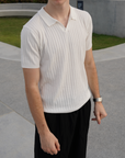 Koszulka polo prążkowana slim fit