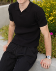 Koszulka polo prążkowana slim fit