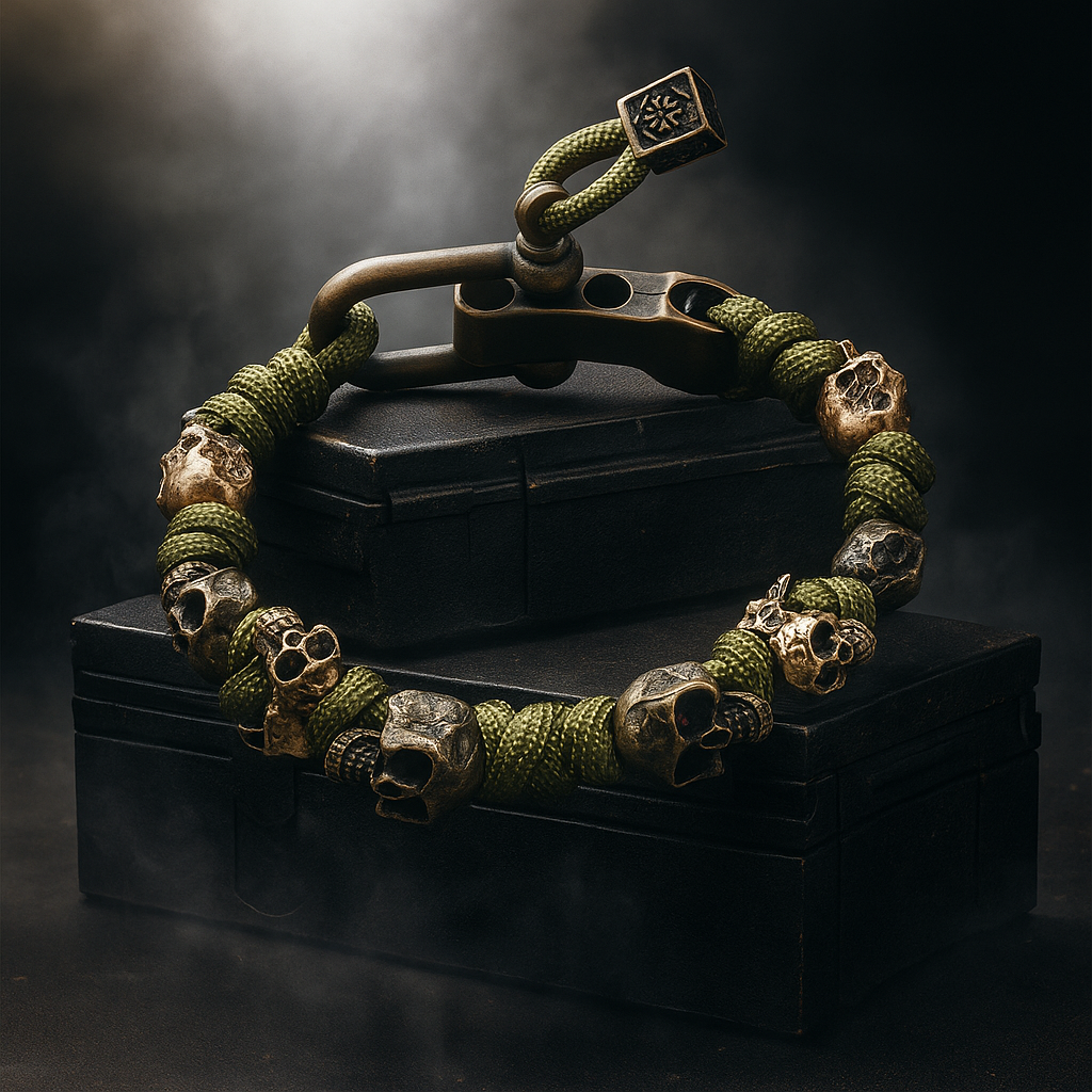 Soviska | Bransoletka z czaszką w stylu gotyckim