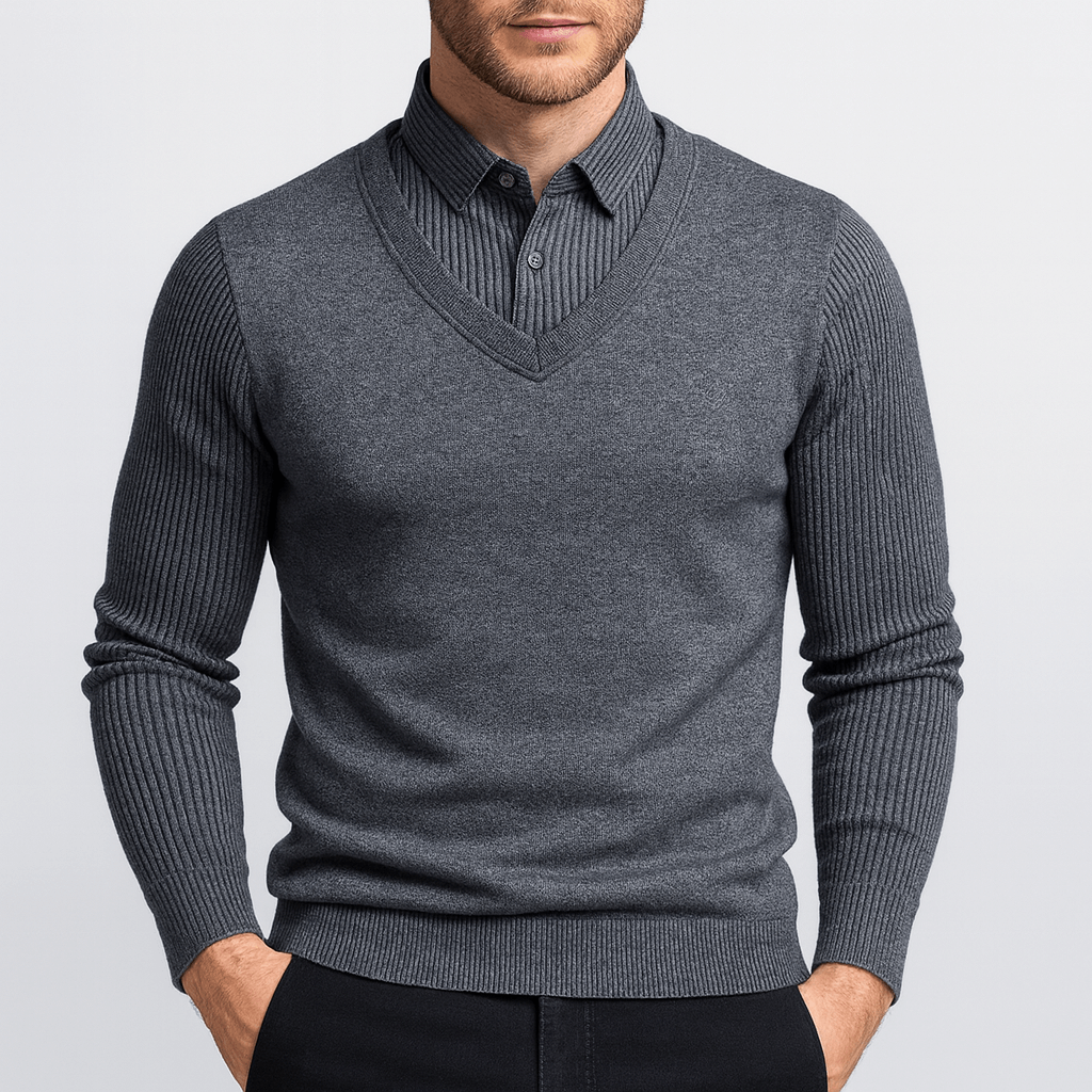 Soviska | Cienki sweter z dzianiny z dekoltem V