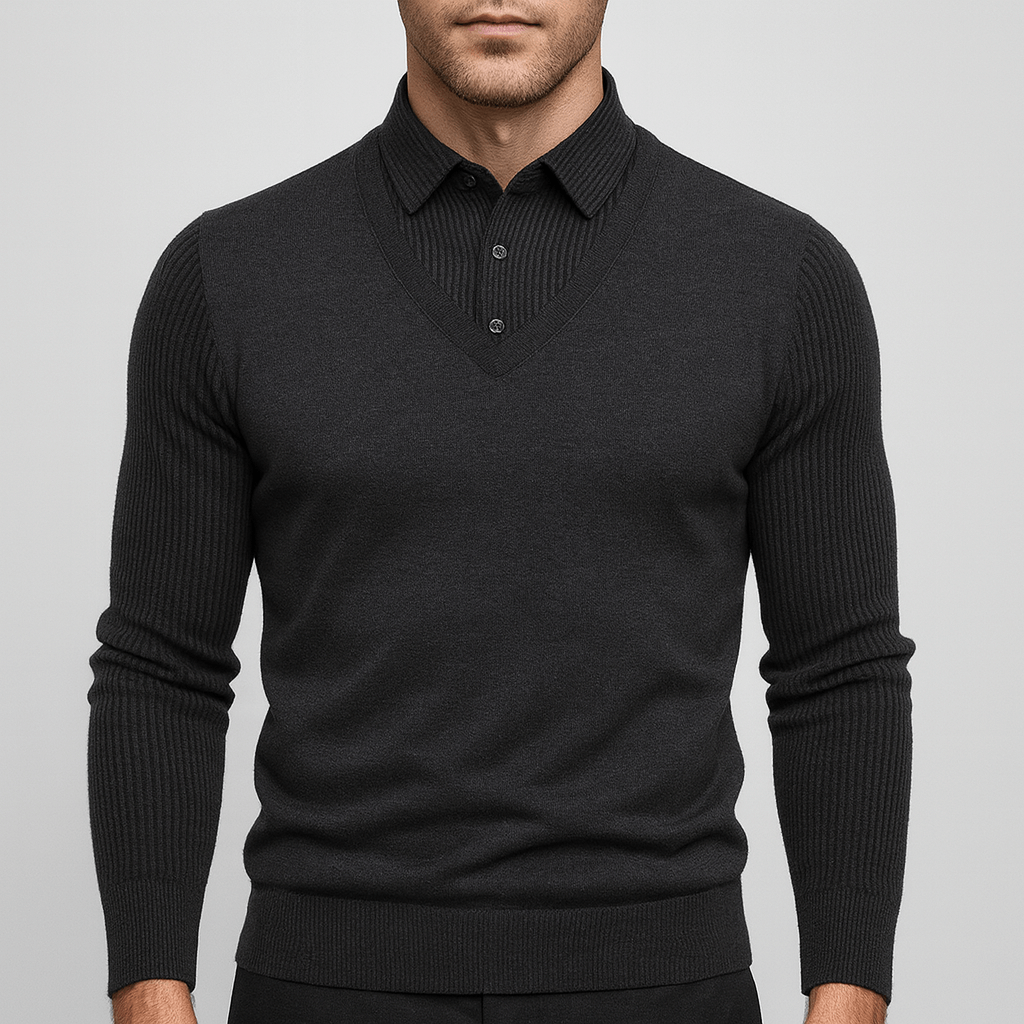 Soviska | Cienki sweter z dzianiny z dekoltem V