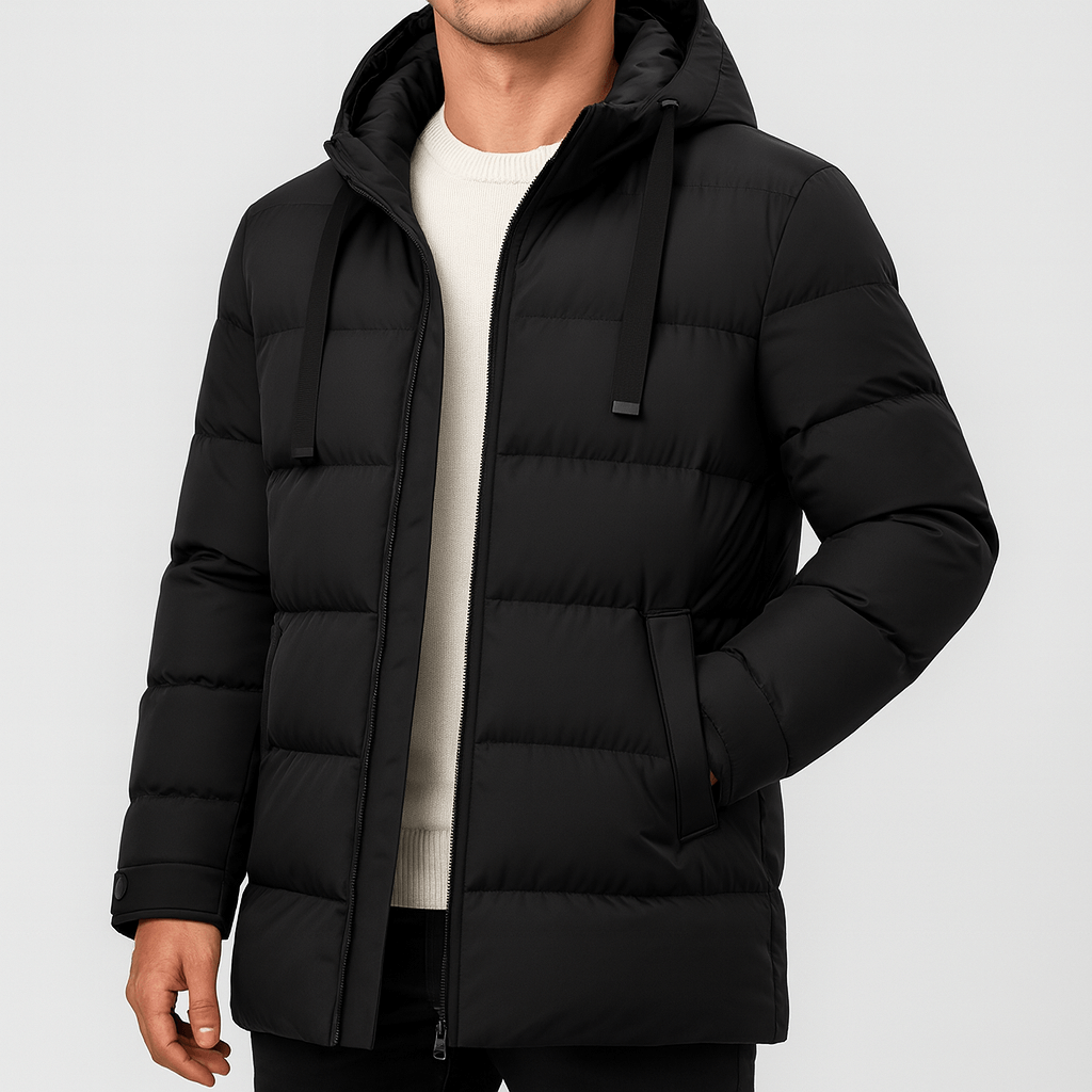 Soviska | Długa kurtka puchowa z regulowanym kapturem