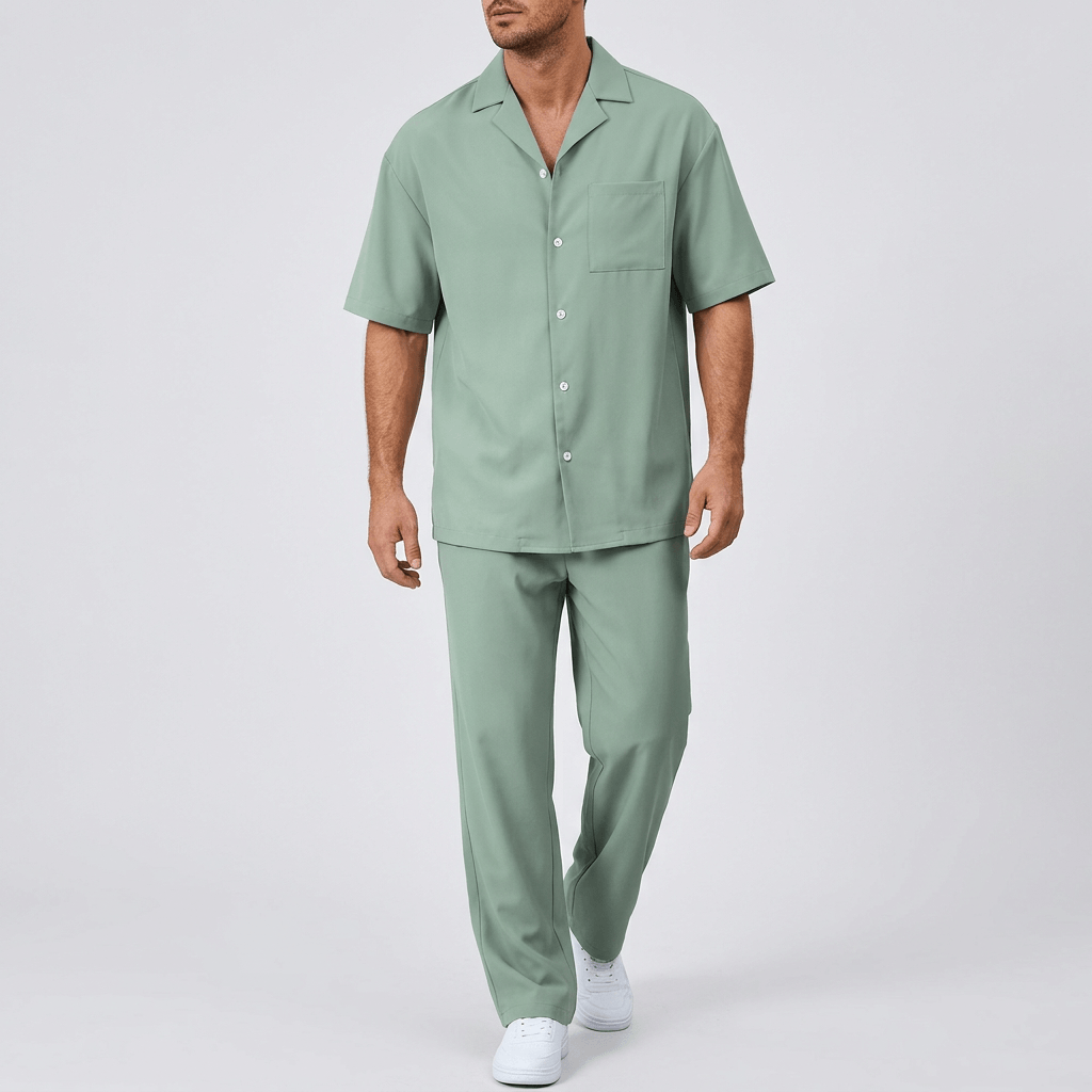 Soviska | Dopasowana koszula i luźne spodnie set