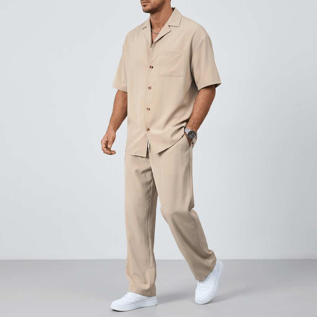 Soviska | Dopasowana koszula i luźne spodnie set