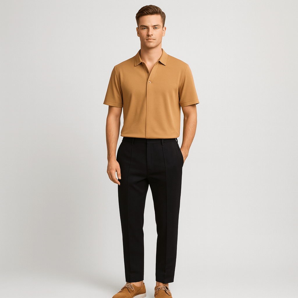 Soviska | Dopasowana koszulka polo z eleganckiego materiału