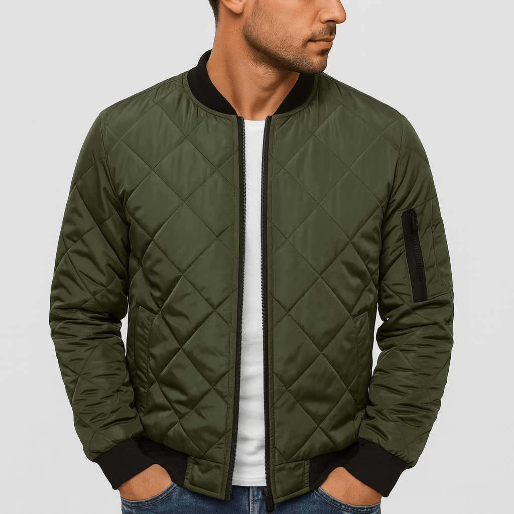 Soviska | Dopasowana kurtka bomber pikowana