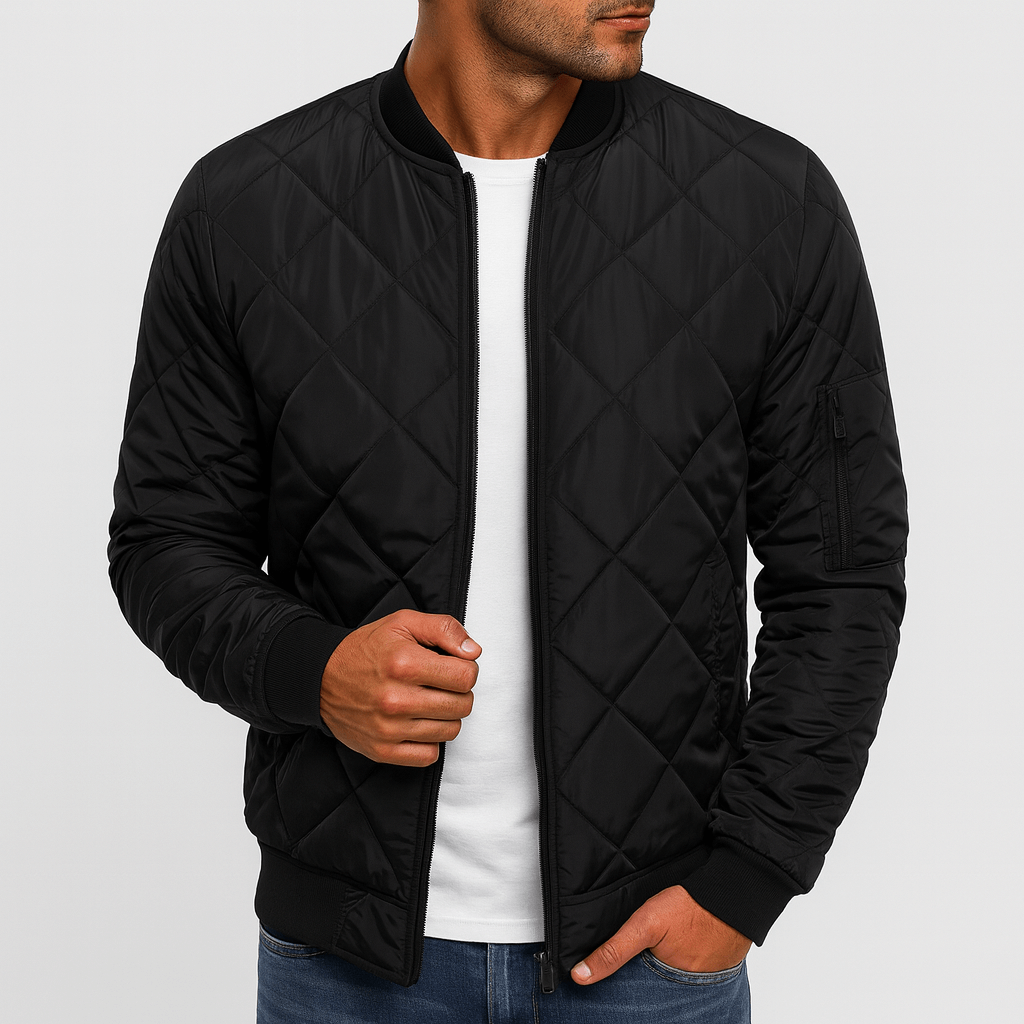 Soviska | Dopasowana kurtka bomber pikowana