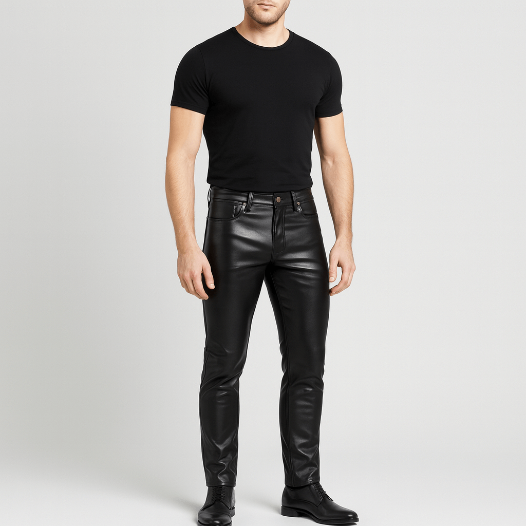 Soviska | Dopasowane czarne skórzane spodnie