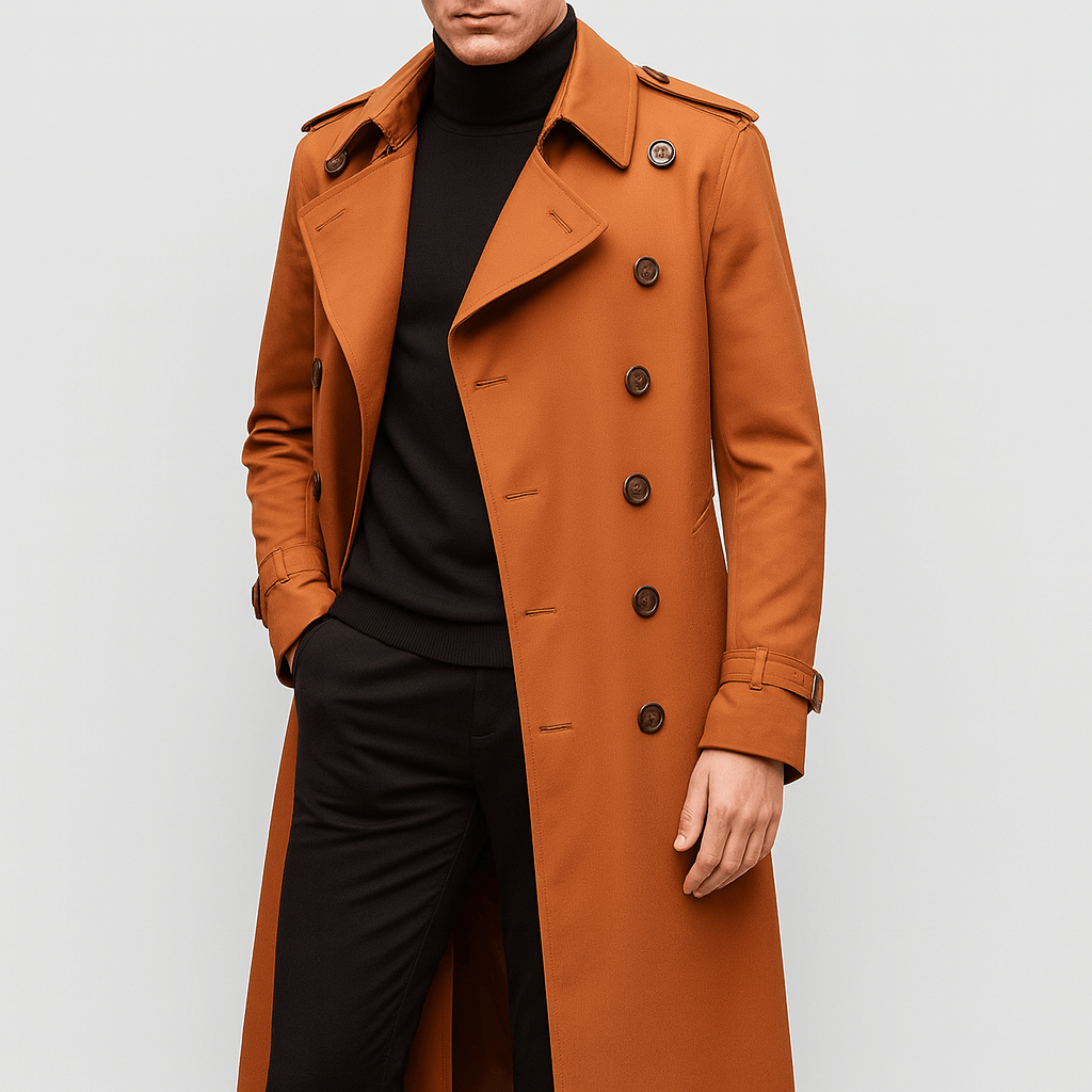 Soviska | Dopasowany bawełnowy trencz z dwurzędowym zapięciem