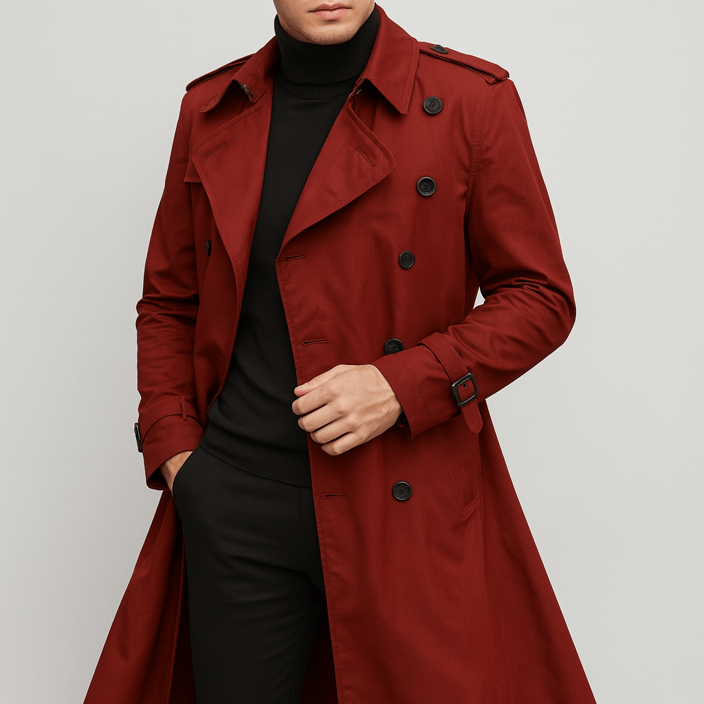 Soviska | Dopasowany bawełnowy trencz z dwurzędowym zapięciem