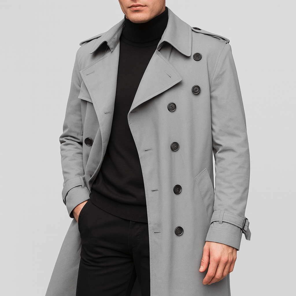 Soviska | Dopasowany bawełnowy trencz z dwurzędowym zapięciem