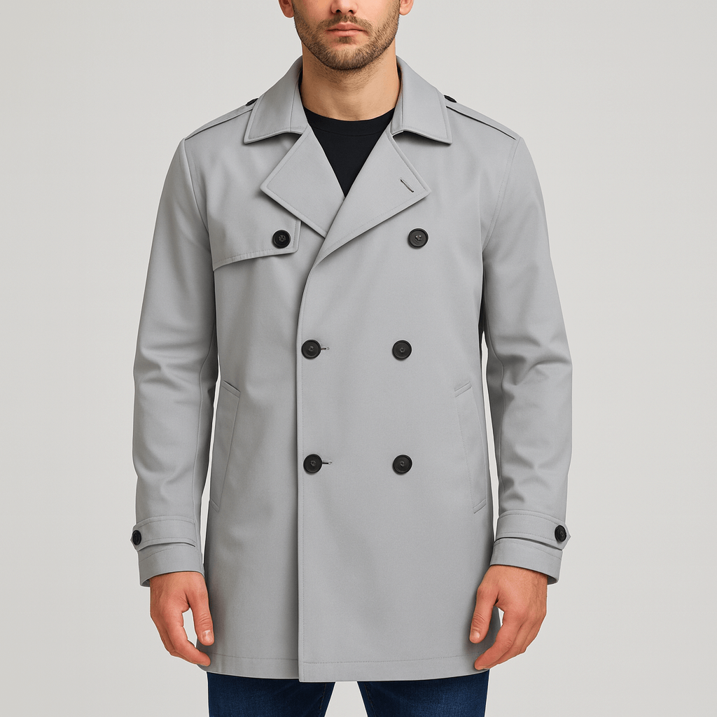 Soviska | Dwurzędowy trencz z klapą sztormową