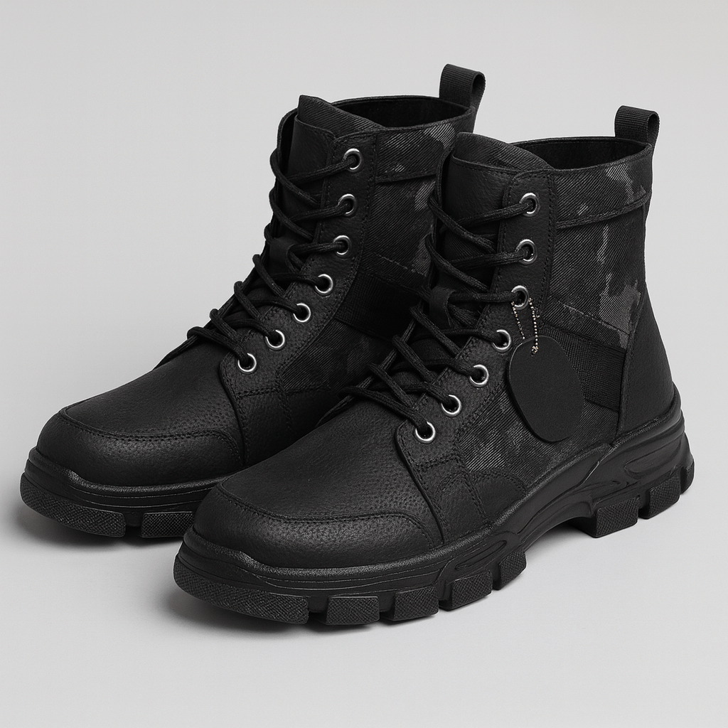 Soviska | Elastyczne botki w kamuflażu z wysokim krojem