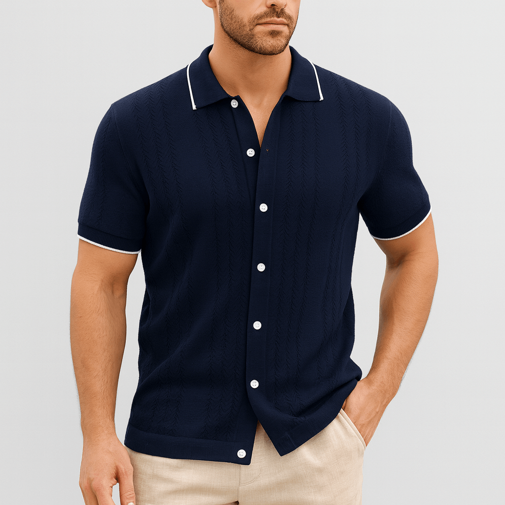 Soviska | Elegancka dzianinowa koszulka polo