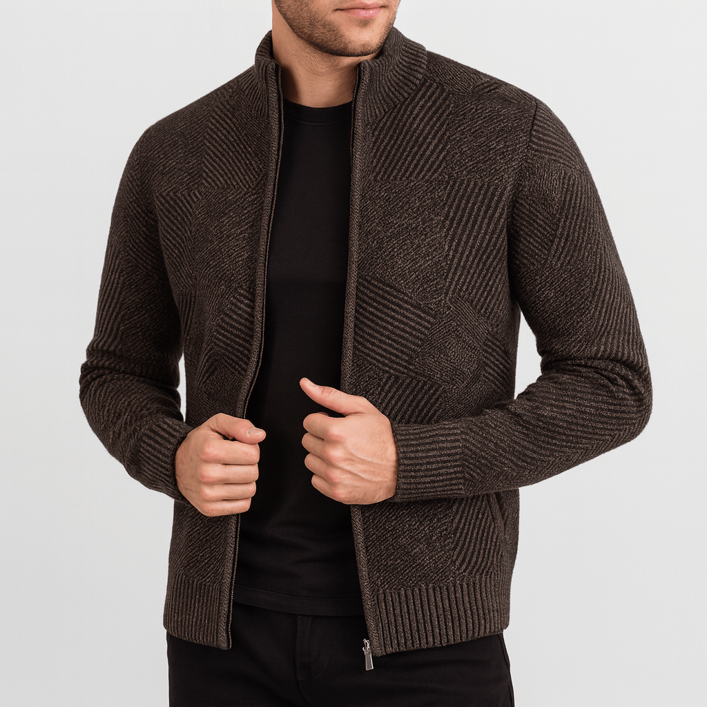 Soviska | Geometryczny gruby kardigan