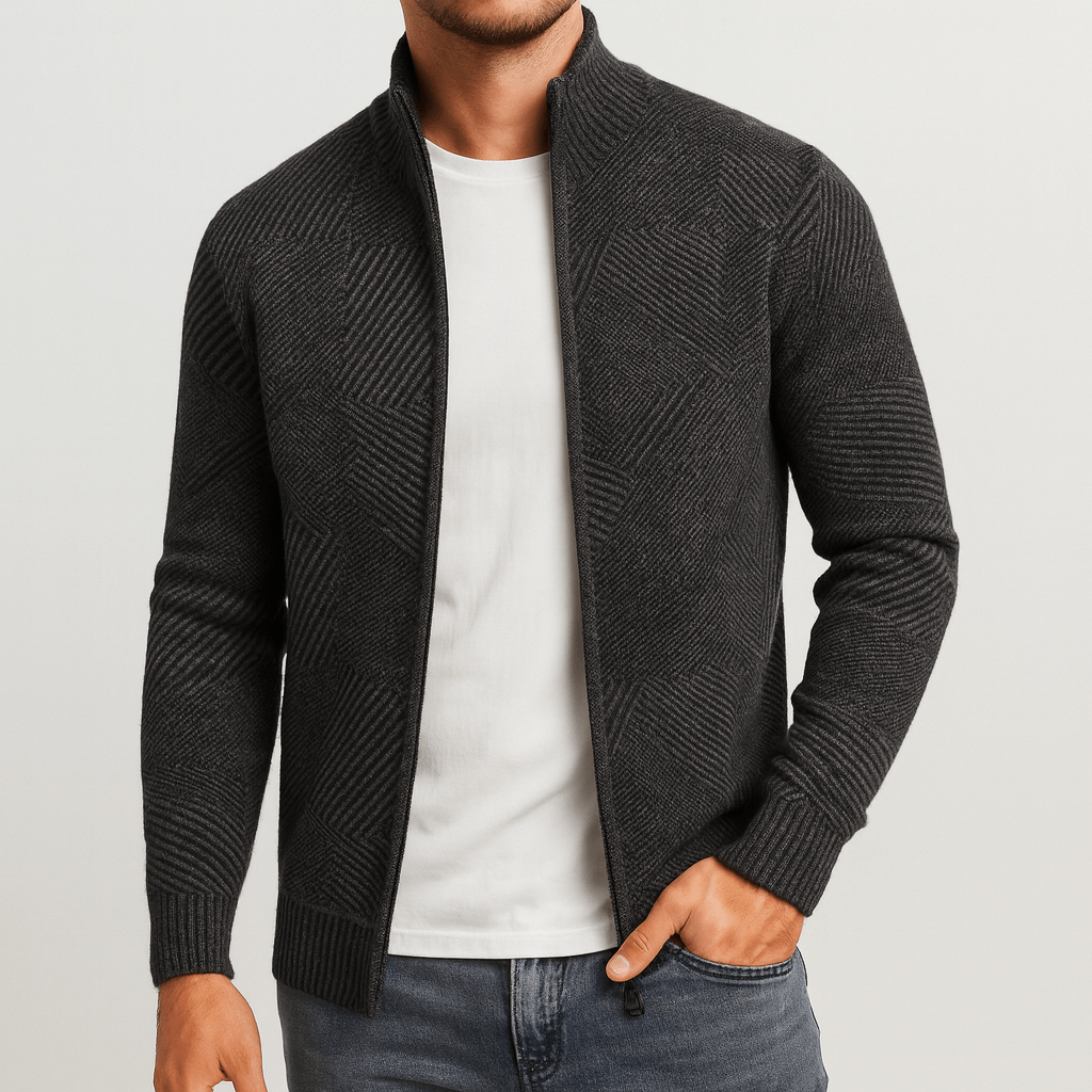 Soviska | Geometryczny gruby kardigan