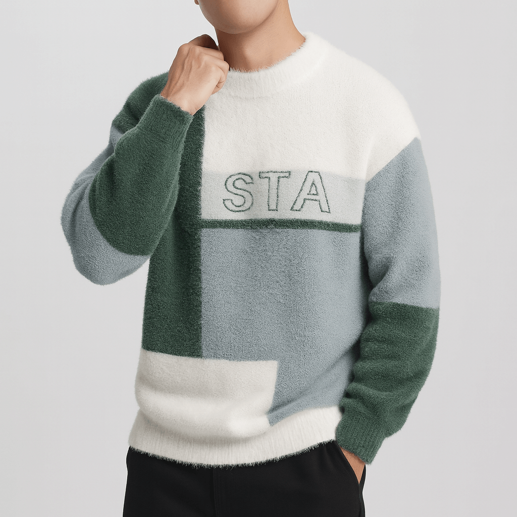 Soviska | Geometryczny sweter z miękkiego materiału