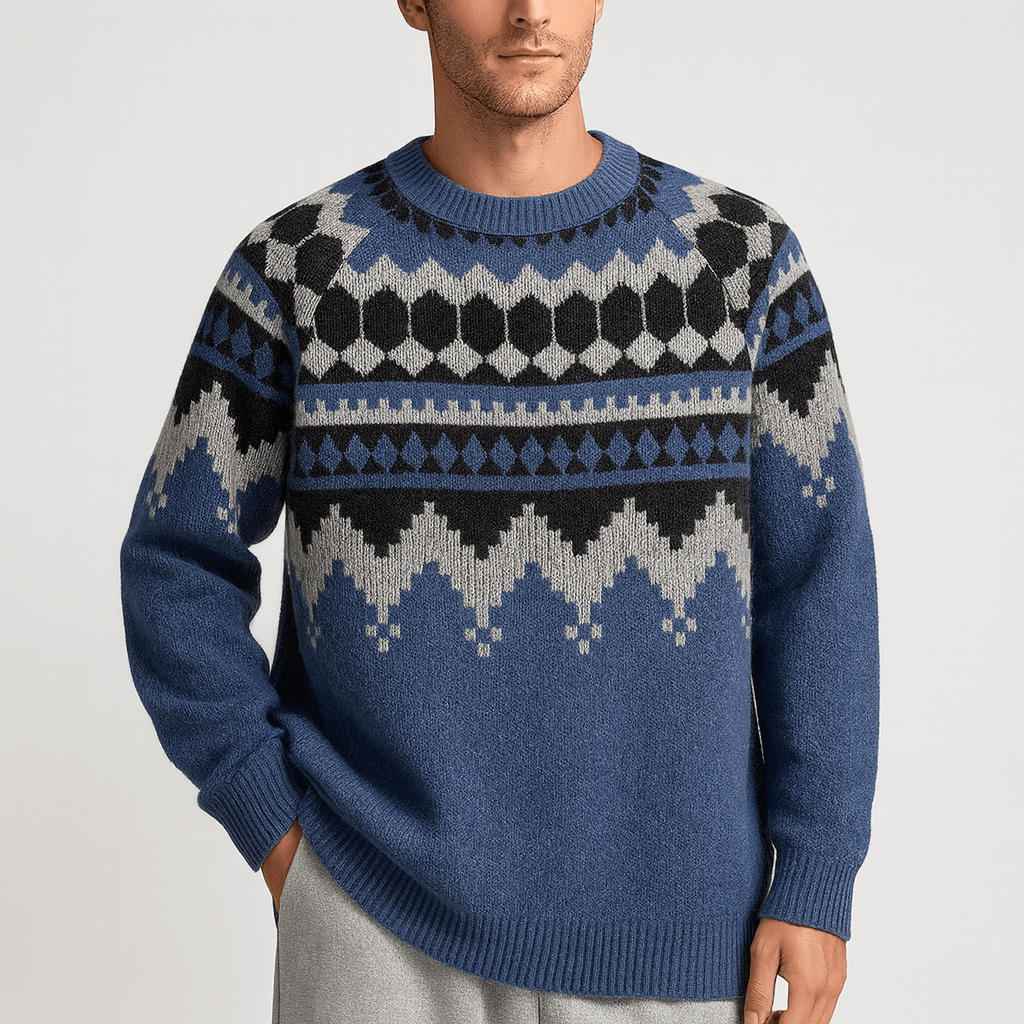 Soviska | Geometryczny wzór sweter z luźnym krojem