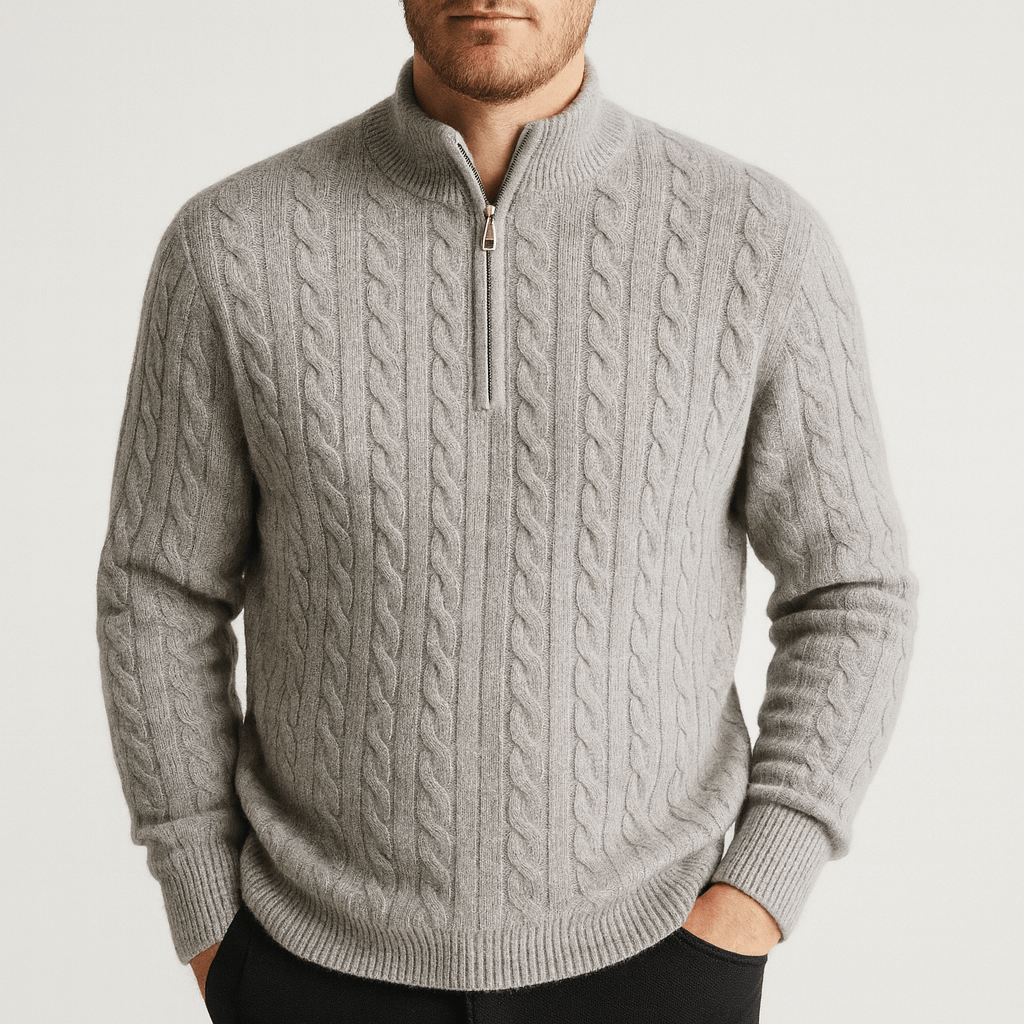 Soviska | Gęsta dzianina kardigan z zamkiem