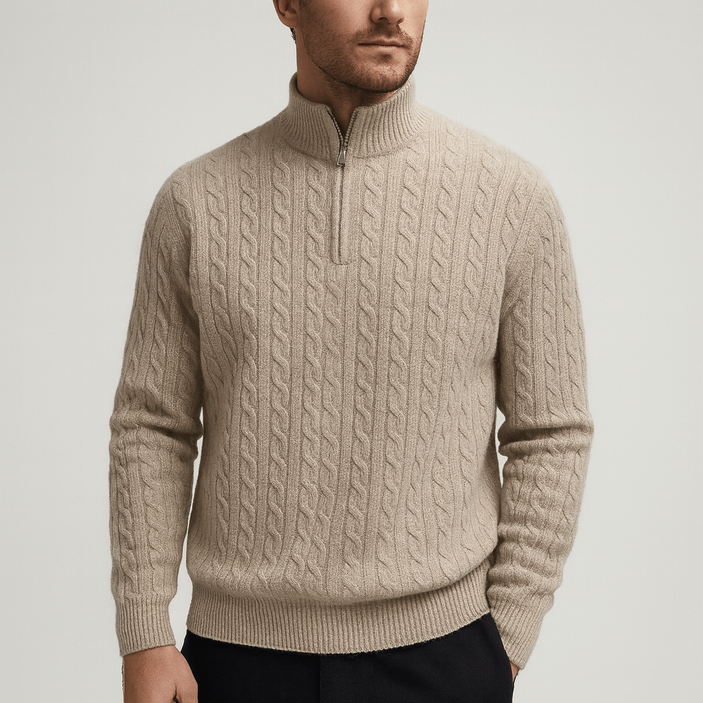 Soviska | Gęsta dzianina kardigan z zamkiem