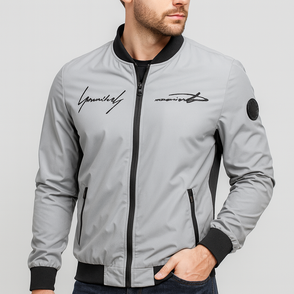 Soviska | Haftowana kurtka bomberka z gładkiego poliestru