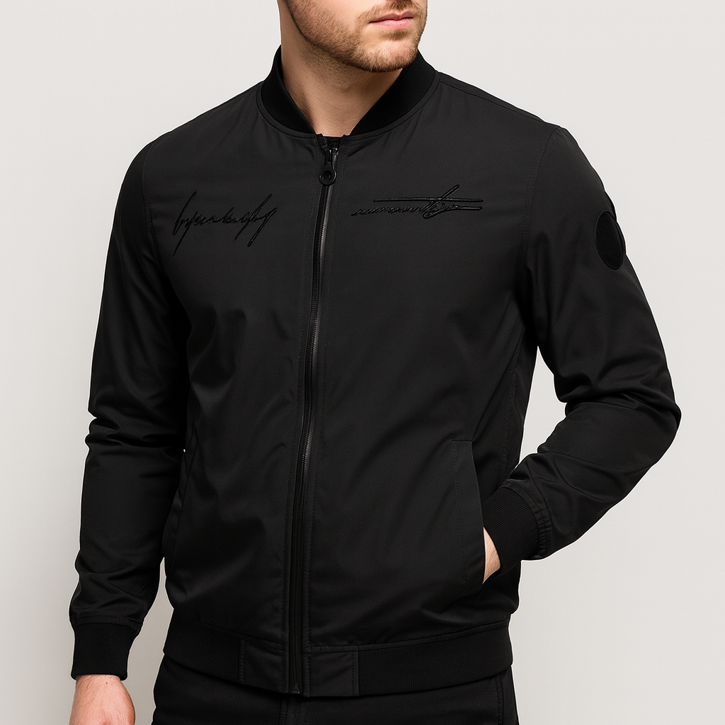 Soviska | Haftowana kurtka bomberka z gładkiego poliestru