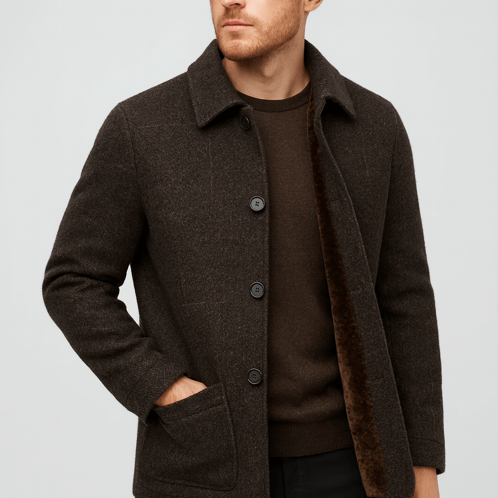 Soviska | Klasyczny wełniany płaszcz z obszernymi kieszeniami