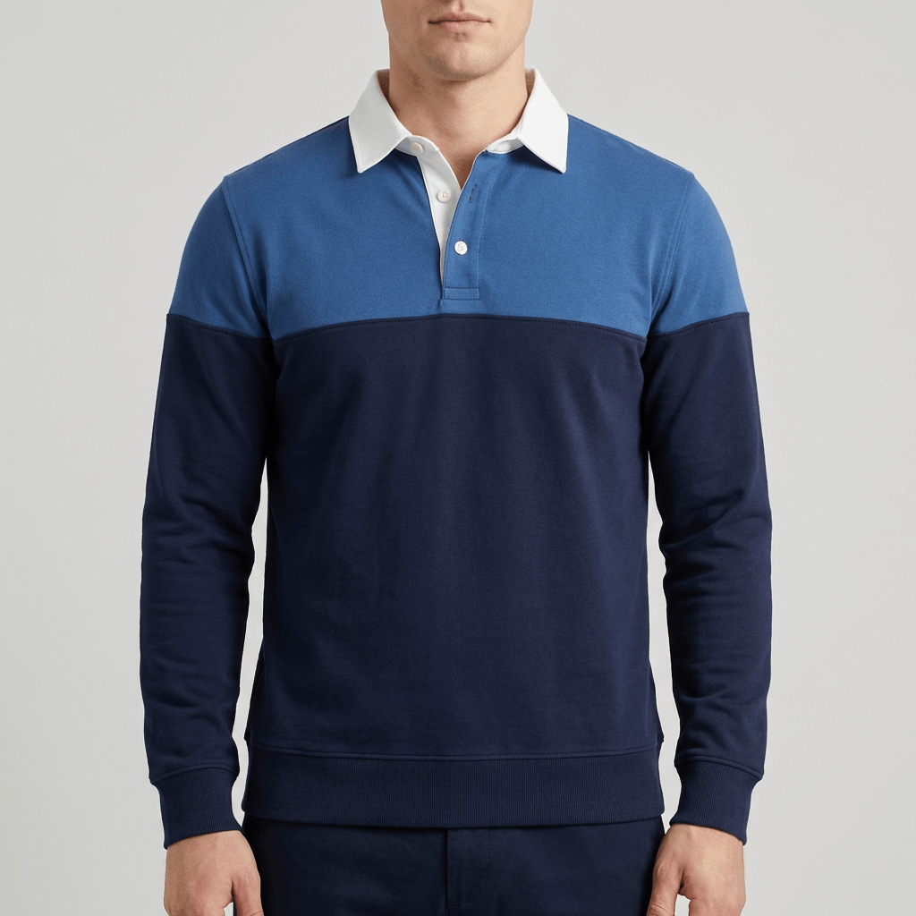 Soviska | Koszulka polo z długimi rękawami i kontrastowym kołnierzem