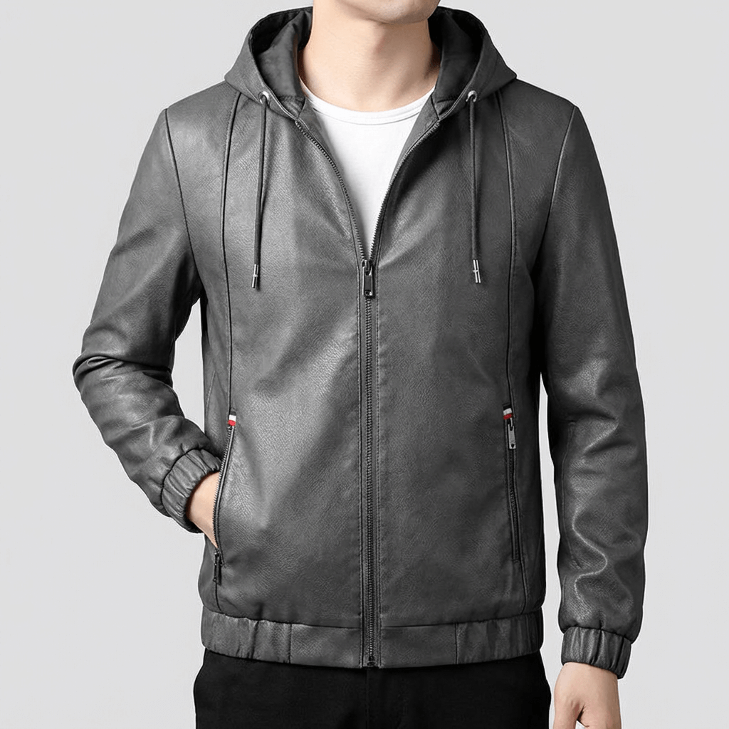 Soviska | Kurtka skórzana z kapturem