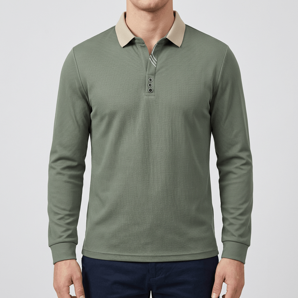 Soviska | Lekka koszulka polo z długim rękawem