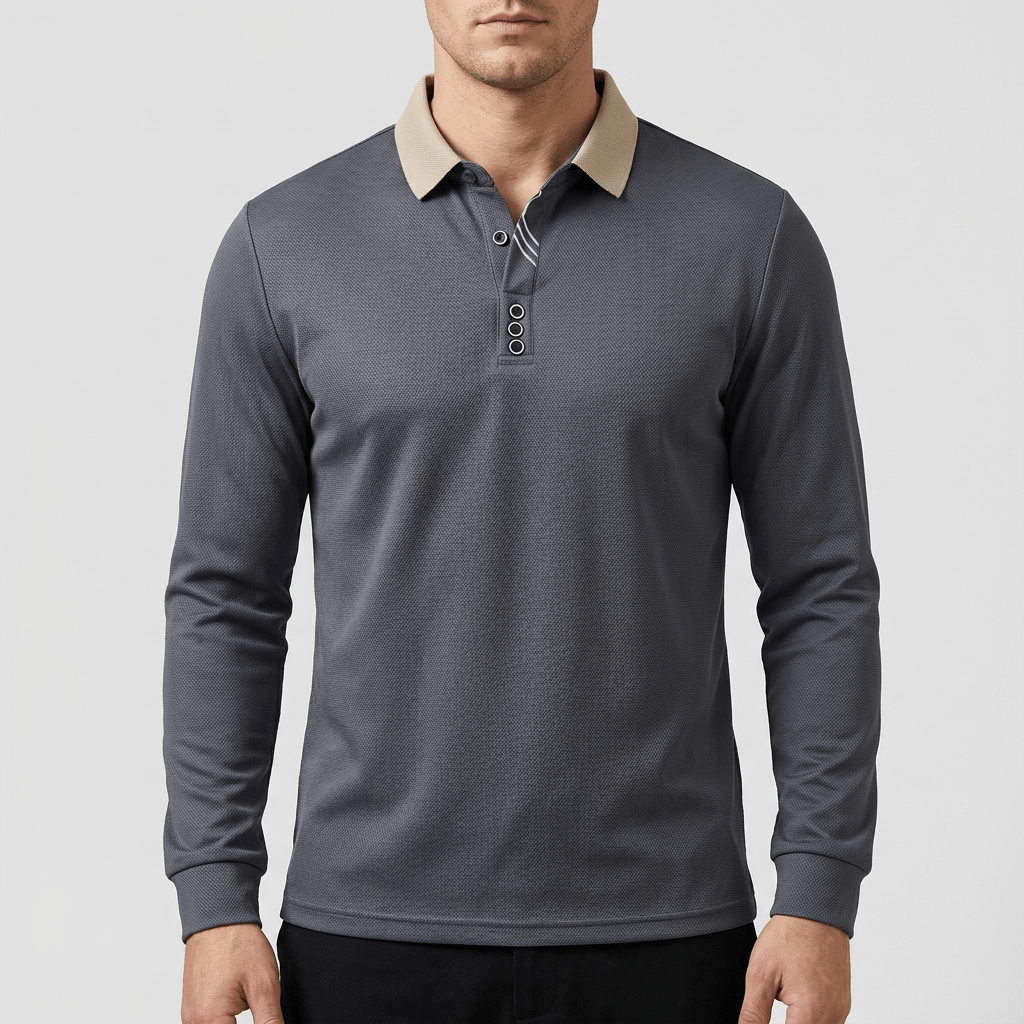 Soviska | Lekka koszulka polo z długim rękawem