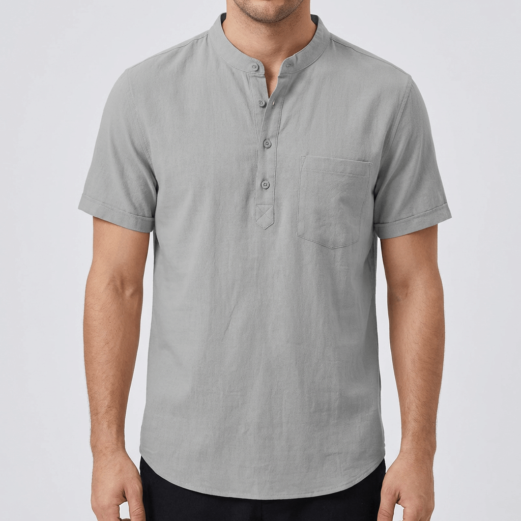 Soviska | Lniana koszula męska z krótkim rękawem