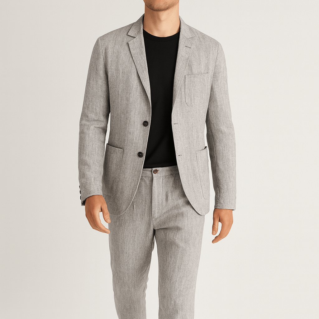 Soviska | Lniany komplet z marynarką i spodniami