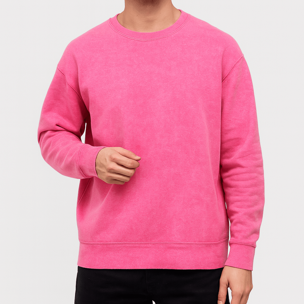 Soviska | Luźna bawełniana bluza z okrągłym dekoltem i prążkowanymi mankietami