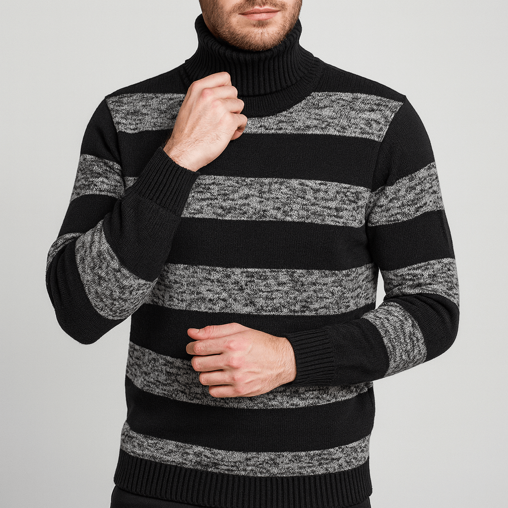 Soviska | Luźny sweter w paski z golfem