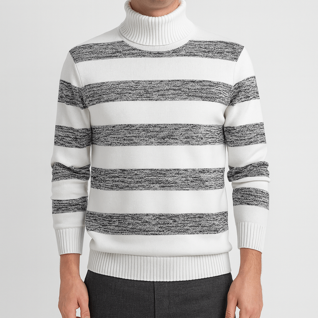 Soviska | Luźny sweter w paski z golfem