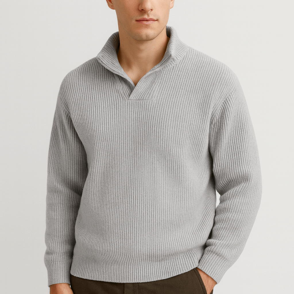 Soviska | Luźny sweter z dzianiny z wycięciem V