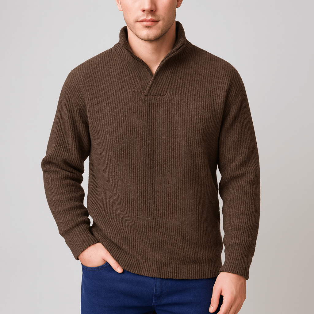 Soviska | Luźny sweter z dzianiny z wycięciem V