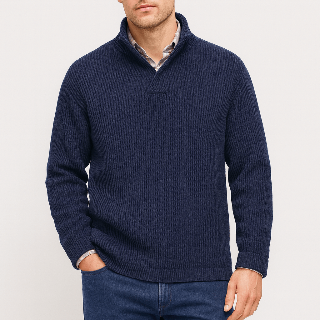 Soviska | Luźny sweter z dzianiny z wycięciem V