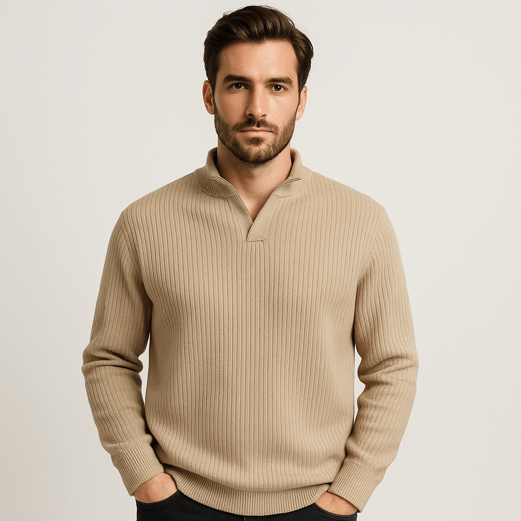 Soviska | Luźny sweter z dzianiny z wycięciem V