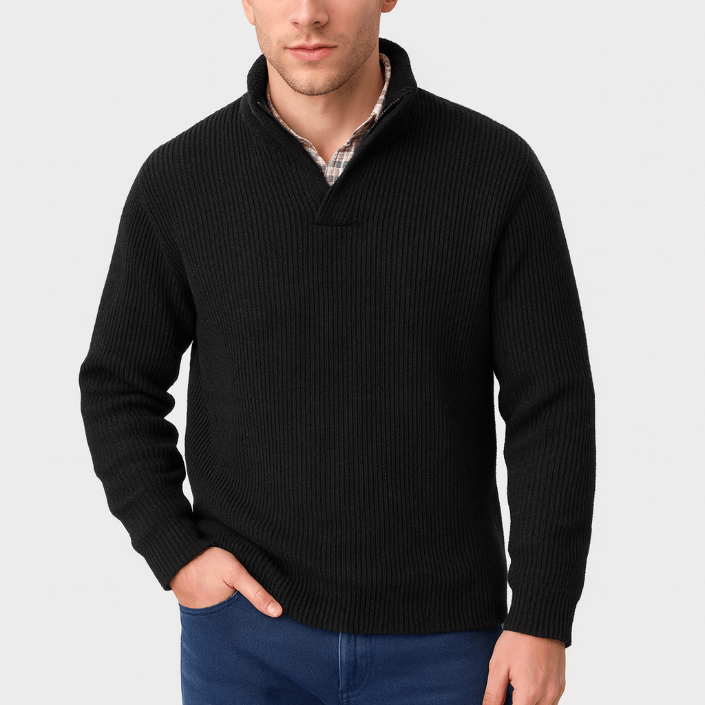 Soviska | Luźny sweter z dzianiny z wycięciem V