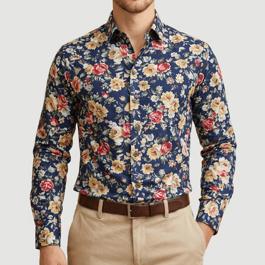 Soviska | Męska koszula w kwiatowy wzór