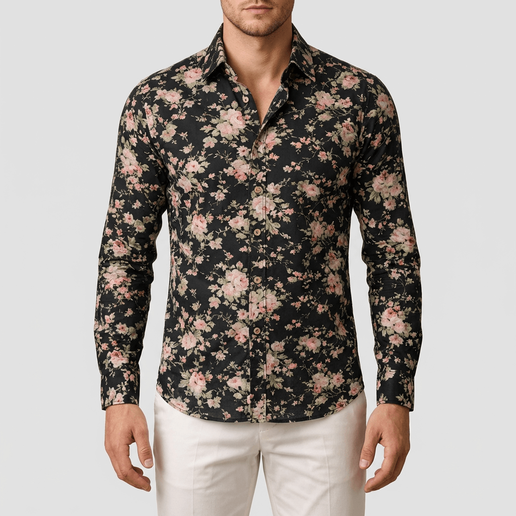 Soviska | Męska koszula w kwiatowy wzór