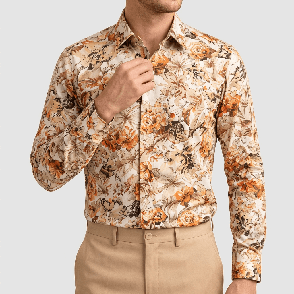 Soviska | Męska koszula w kwiatowy wzór