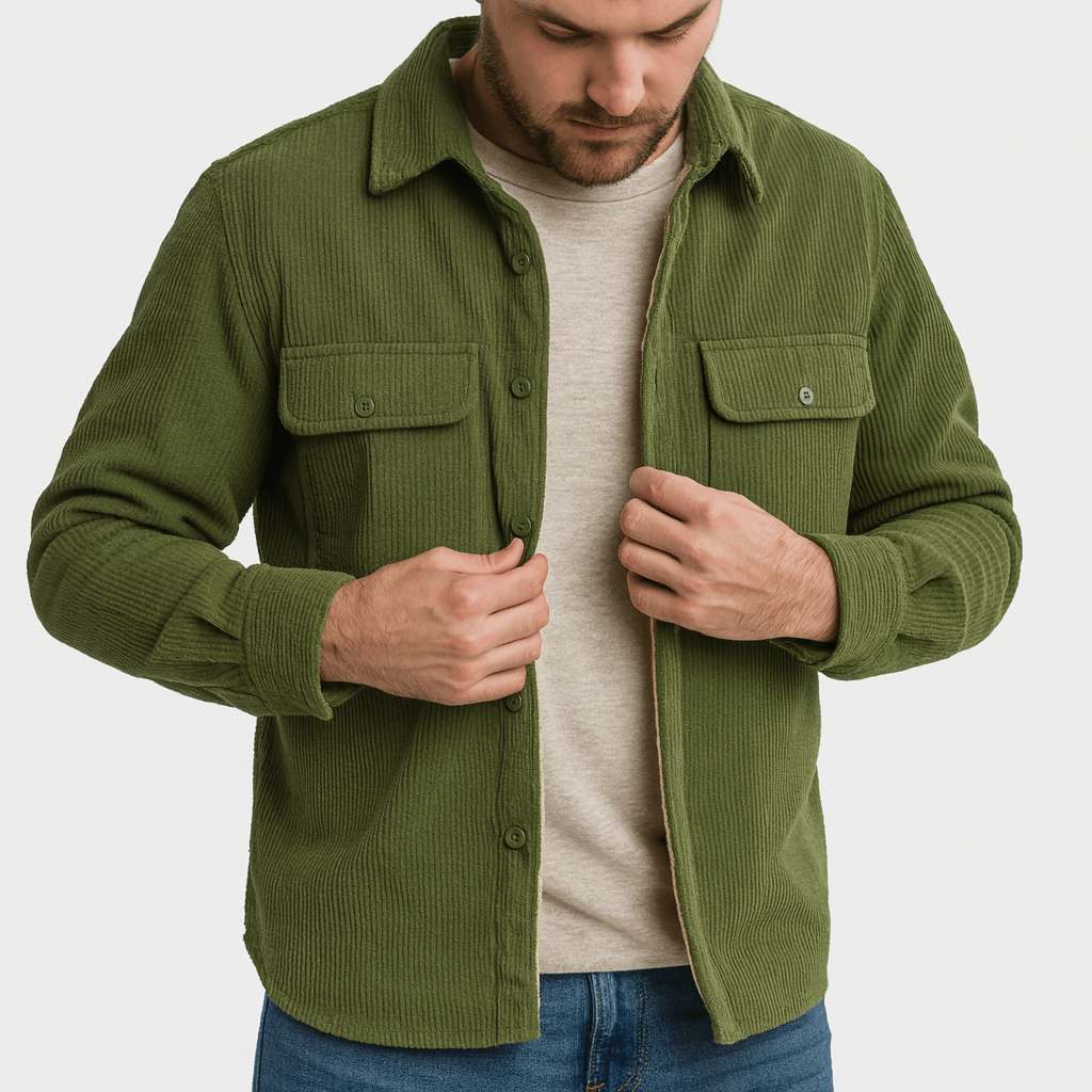 Soviska | Miękka koszula z długim rękawem z korduroju