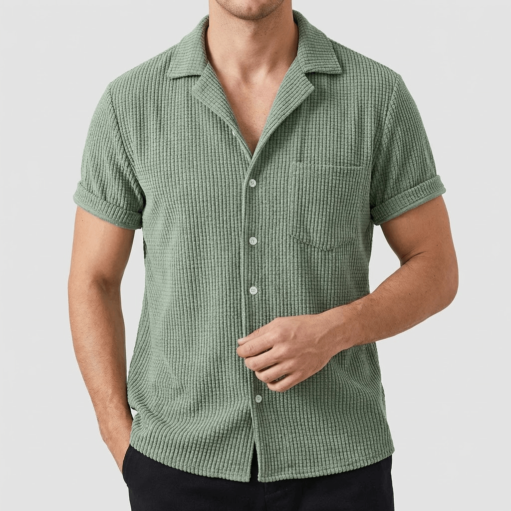 Soviska | Miękka sztruksowa koszula w klasycznym kroju