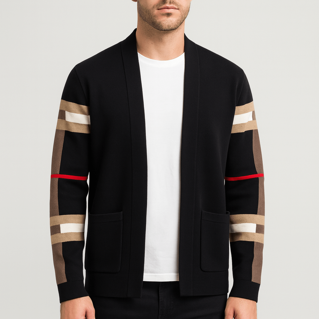 Soviska | Miękki kardigan w paski z bocznymi kieszeniami